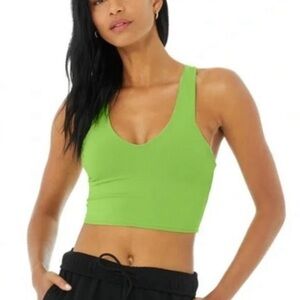 Alo Yoga Airbrush Real Bra Tank Crop Top size XS in lime green
